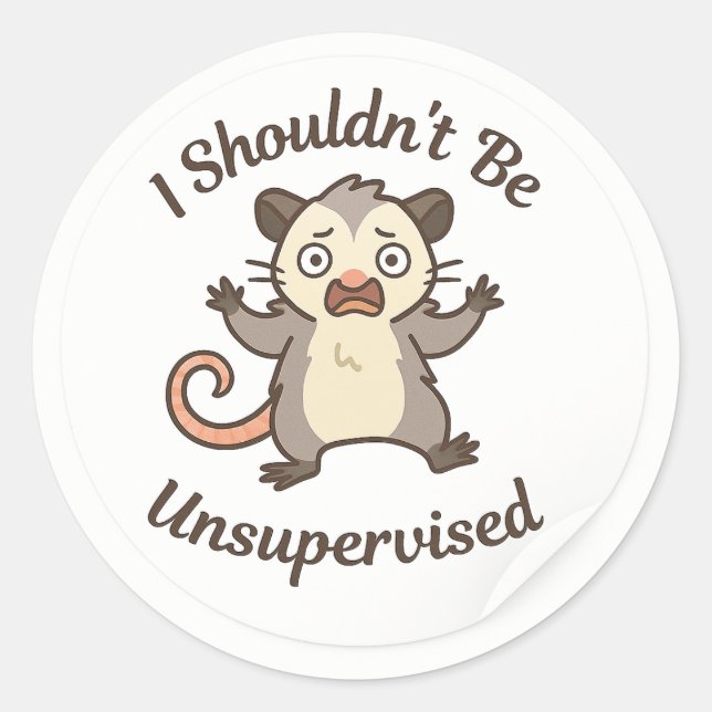 Adesivo Chaotic Possum “Unsupervised” Sticker (Frente)