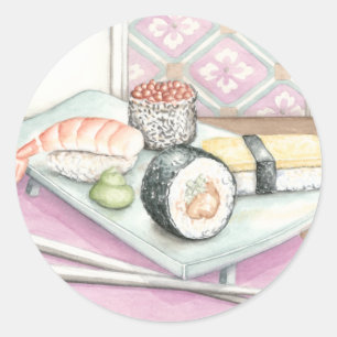 Adesivo Chapa de Sushi com Chopsticks