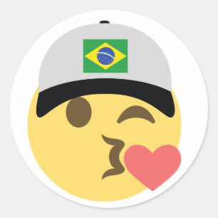 Adesivo Chapéu de basebol de Brasil Emoji