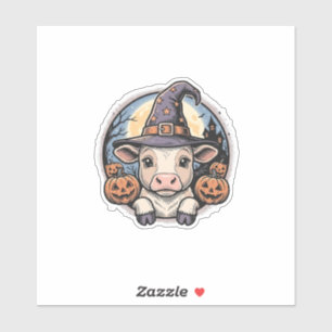 Adesivo Chapeu de Bruxa de Bezerro de Halloween Fofo Gravu