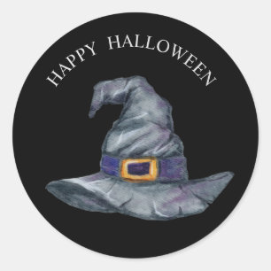 Adesivo Chapéu de bruxa em aquarela de Halloween