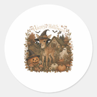 Adesivo Chapéu de Bruxa Fawn Feliz Halloween Cottagecore