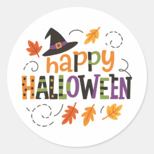 Adesivo Chapéu de Bruxa Fofo Festa Feliz Halloween