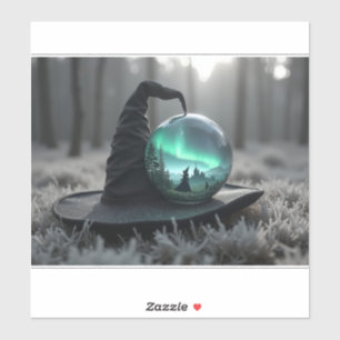 Adesivo Chapéu de bruxas e bola de cristal