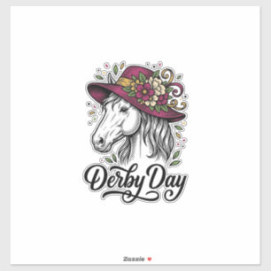 Adesivo Chapéu de Cavalo Floral do Dia do Derby Desenho de