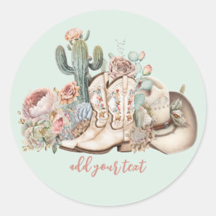 Adesivo Chapéu de cowboy bota cowboy do deserto do Boho