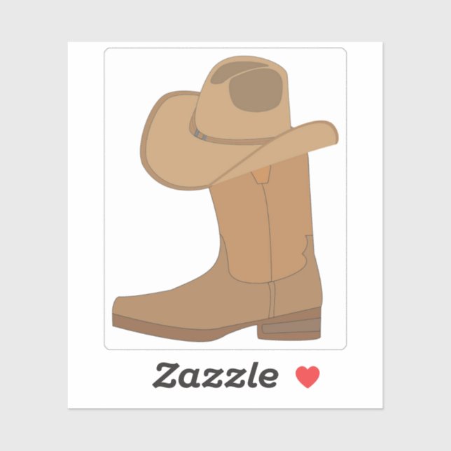 Adesivo Chapéu de Cowboy e Bota (Folha)