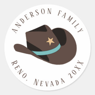Adesivo Chapéu de Cowboy Ocidental Família Reunião ID1318