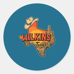Adesivo Chapéu de Cowboy Vintage Wilkins Texas Cacto do De