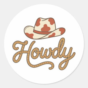 Adesivo Chapéu de Cowboy Western Retro Howdy