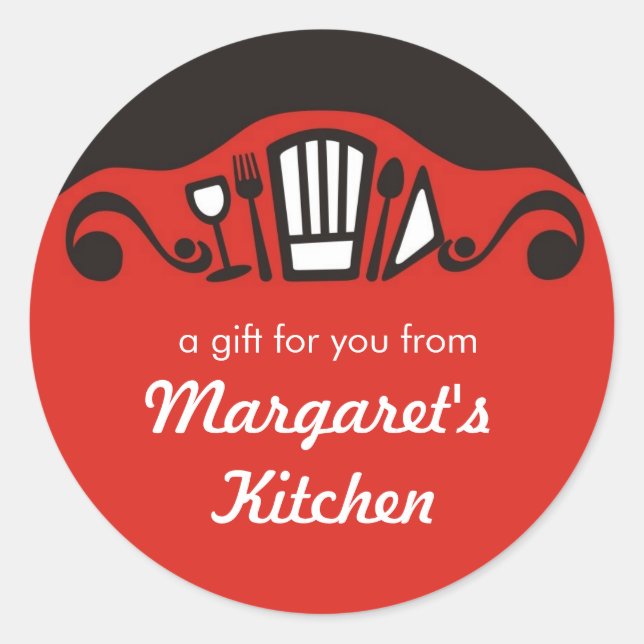 Adesivo Chapéu de cozinheiro de utensílios varejista de vi (Frente)