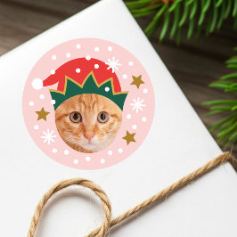 Adesivo Chapéu de Elfo Festivo de Natal Foto Personalizada