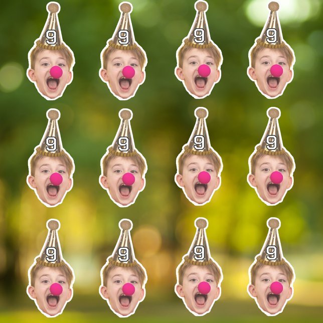 Adesivo Chapéu de Festa Personalizada de Rosto | Idade de  (Criador carregado)