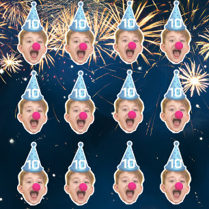 Adesivo Chapéu de Festa Personalizada de Rosto   Idade de 