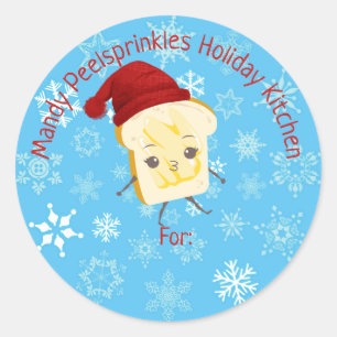 Adesivo Chapéu de inverno de pão bonito da cozinha da comi