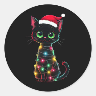 Adesivo Chapéu de Natal de Gato Preto Meowy Cats 1 