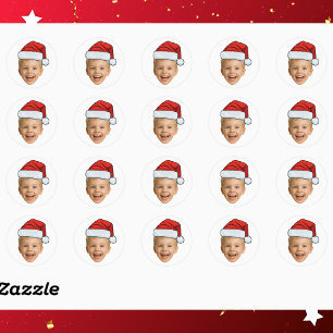 Adesivo Chapéu de Natal de Papai Noel com Foto Personaliza