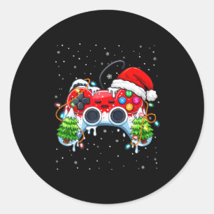 Adesivo Chapéu de Natal de Papai Noel engraçado de videoga