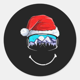 Adesivo Chapéu de natal engraçado de montanha de esqui fel