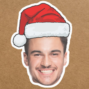 Adesivo Chapéu de Papai Noel com Foto Personalizada de Nat