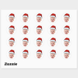 Adesivo Chapéu de Papai Noel com Foto Personalizada de Nat