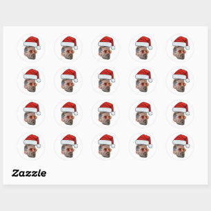 Adesivo Chapéu de Papai Noel de Natal com Foto de Rosto Pe
