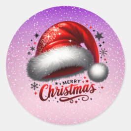 Adesivo Chapéu de Papai Noel Escarlate com Brilho