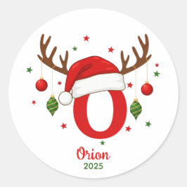 Adesivo Chapéu de Papai Noel Monograma de Natal Personaliz