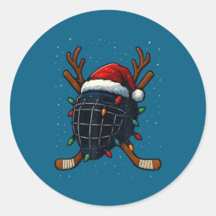 Adesivo Chapéu de Papai Noel Natal Capacete de Hóquei no G