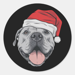 Adesivo Chapéu de Papai Noel Pitbull Pit Natal Pet Amante
