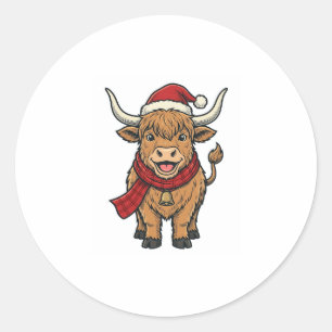 Adesivo Chapéu de Papai Noel Vintage de Vaca das Terras Al