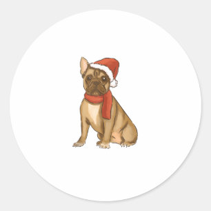 Adesivo Chapéu do Bulldog Francês - Feliz Natal