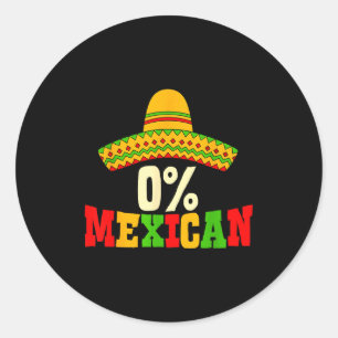 Adesivo Chapéu engraçado homem 0% mexicano cinco de maio f