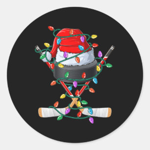 Adesivo Chapéu Esportivo de Hockey de Natal Xmas Papai Noe