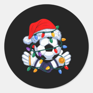 Adesivo Chapéu Esportivo de Natal de Futebol Xmas Santa Ho