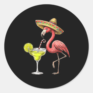 Adesivo chapéu mexicano de flamingo margarita cinco de mai