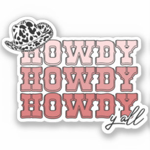 Adesivo Chapéu ocidental da Cowgirl Howdy Y'all rodeo