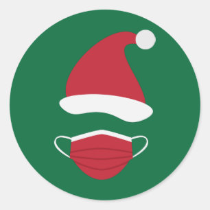 Adesivo Chapéu vermelho de Papai Noel e máscara