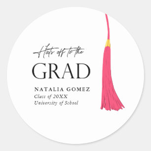Adesivo Chapéus Para Formando Graduação De Tassel Rosa E D