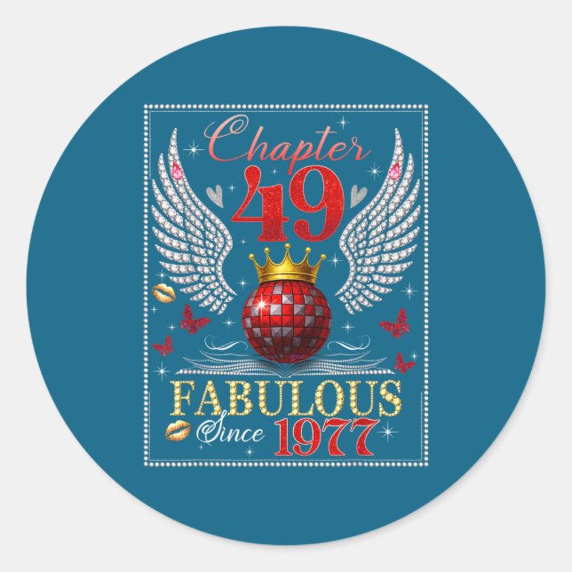 Adesivo Chapter 49 Fabulous Est. 1977 Disco Ball 49th Birt (Frente)