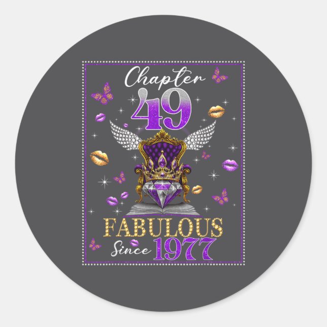 Adesivo Chapter 49 Fabulous Since 1977 49th Birthday Women (Frente)