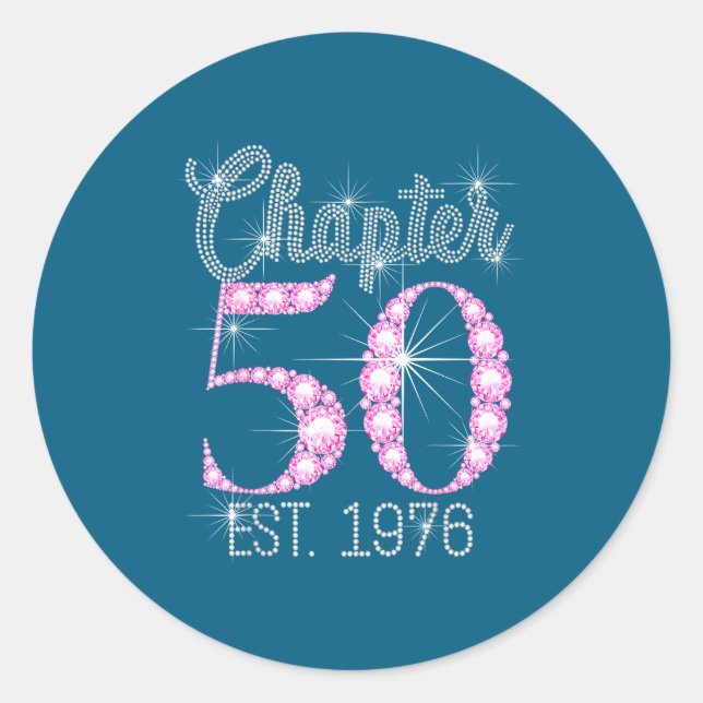 Adesivo Chapter 50 Est 1976 Happy 50th Birthday Gift  (Frente)