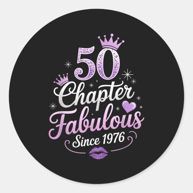 Adesivo Chapter 50 Fabulous Since 1976 50th Birthday Queen (Frente)