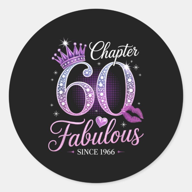 Adesivo Chapter 60 Fabulous Since 1966 60th Birthday Queen (Frente)