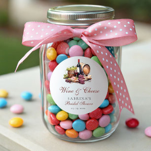 Adesivo Charcuteria Vinho & Queijo Chá de Noiva