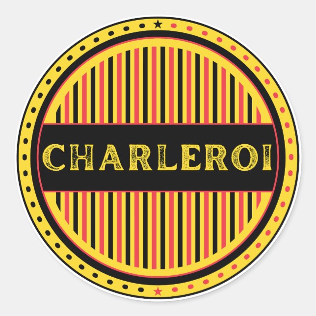 Adesivo Charleroi City Pride Emblem – Belgian Identity (Frente)