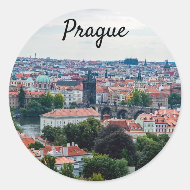 Adesivo Charles Bridge e Ruas. Igreja Nicolas - Praga (Frente)