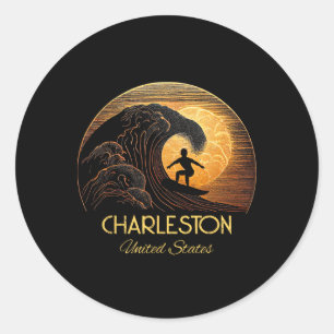 Adesivo Charleston Estados Unidos Surfismo Prancha de surf