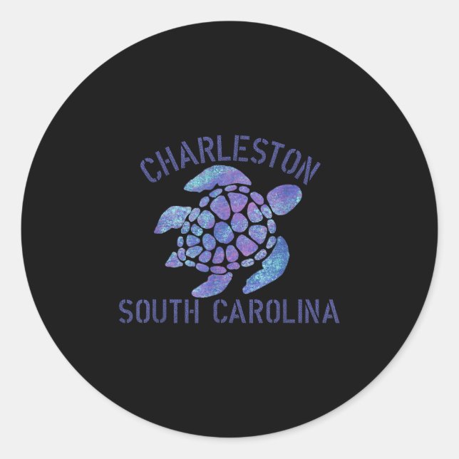 Adesivo Charleston, Sc Beach Design _ Presente de Tartarug (Frente)