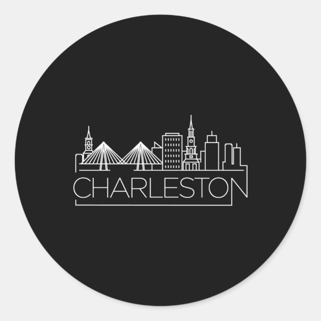 Adesivo Charleston South Carolina City Skyline For E (Frente)